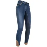 HKM Erwachsene Reithose -Pasadena-Summer Denim Silikon-Vollbesatz6100 jeansblau36 Hose, 6100 jeansblau, 36