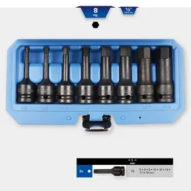 BRILLIANT TOOLS Kraft-Bit-Stecknuss-Satz 1/2" Innensechskant 8-tlg. 5 - 19 mm