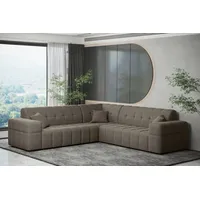 Fun Möbel Ecksofa Designersofa NANCY in Stoff Neve Taupe