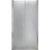 Home Deluxe - Duschabtrennung LAVEA - Milchglas - Maße: 75 x 195 cm - 6 mm nanobeschichtetes Sicherheitsglas, inkl. Scharniere und Montagematerial... - Silber