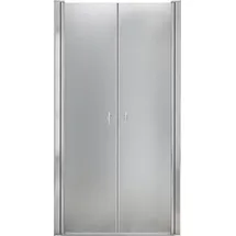 Home Deluxe - Duschabtrennung LAVEA - Milchglas - Maße: 75 x 195 cm - 6 mm nanobeschichtetes Sicherheitsglas, inkl. Scharniere und Montagematerial... - Silber