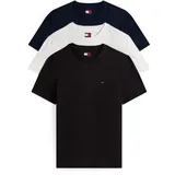 Tommy Hilfiger T-Shirt TOMMY JEANS "TJM EXTRA SLIM 3 PACK", Herren, Gr. XXL, schwarz (schwarz, schwarz night navy, ecru), Single Jersey, Obermaterial: 100% Baumwolle, slim fit normal, Rundhals, eingesetzt abgesteppte Kante, Shirts T-Shirt, Mit Rundhalsausschnitt