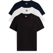 Tommy Hilfiger T-Shirt TOMMY JEANS "TJM EXTRA SLIM 3 PACK", Herren, Gr. XXL, schwarz (schwarz, schwarz night navy, ecru), Single Jersey, Obermaterial: 100% Baumwolle, slim fit normal, Rundhals, eingesetzt abgesteppte Kante, Shirts T-Shirt, Mit Rundhalsausschnitt