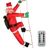 monzana Weihnachtsmann auf Leiter mit 120 LEDs