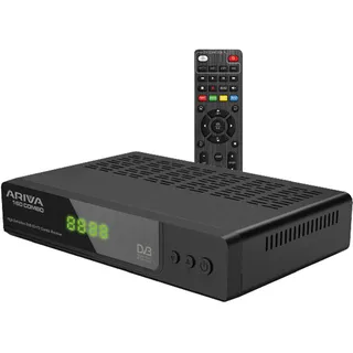 Ferguson Ariva 160 Combo FTA (Free to Air) – DVB-S2 & DVB-T2 Receiver mit Full HD, H.265 HEVC, PVR, DLNA, WebApps, USB, LAN und programmierbarer RCU 161 Fernbedienung