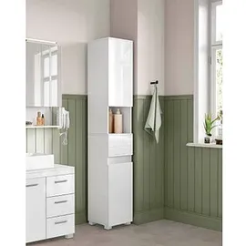 VASAGLE Badschrank weiß 30,0 x 30,0 x 170,0 cm