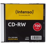 Intenso 2801622 CD-RW Rohlinge 700 MB, RW 12x Speed kratzfest Cover-Card 10er Pack Slim Case