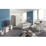Arthur Berndt »"Bente" Topseller, viel Stauraum, Made in Germany", weiß (eiche sand nachbildung, weiß), Schlafzimmermöbel-Sets, komplettes Jugend- und Kinderzimmer, toll für kleinere Räume,