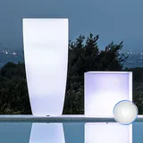 Tekcnoplast BLUMENTOPF WEIß LAMPE H90 Ø40CM PFLANZENTOPF PFLANZKÜBEL RUND KUNSTSTOFF