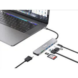 Equip USB-C 7-in-1 Multifunktionsadapter, HDMI 4K/60Hz, USB 3.2 Gen1 x 3, TF/MICRO SD, 100W USB PD