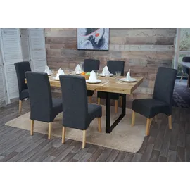 chefgastro Esszimmerstuhl gepolstert 100x44x56cm Sitzhöhe 48cm Stoff/Textil Dunkelgrau helle Beine Küchenstuhl Stuhl