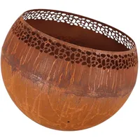 degawo Feuer Ball rostig 58cm Korb Stelle Schale Terrassen Ofen Metall Laser cut, Stahl