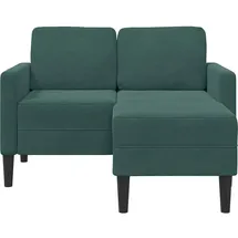 vidaXL 2-Sitzer-Sofa mit Chaiselongue L-Form Dunkelgrün 125 cm Samt