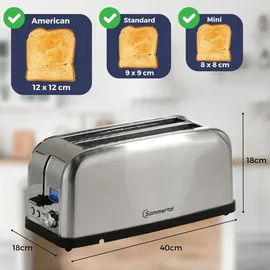 sommertal Toaster ST1500 XXL Silber