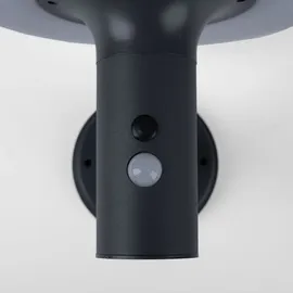 Expo Börse Wandlampe mit Bewegungsmelder LED Solarleuchte Haustürlampe Fassadenleuchte anthrazit Gartenlampe, 250lm, Kaltweiß, Bxh 24x21 cm