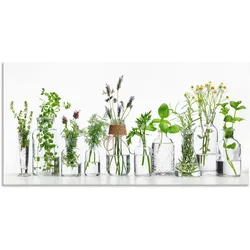 Wandbild ARTLAND "Öle mit Kräutern", grün (farbe bild(er): grün), B:100cm H:50cm, Bilder, als Alubild, Outdoorbild, Leinwandbild, Poster, Wandaufkleber