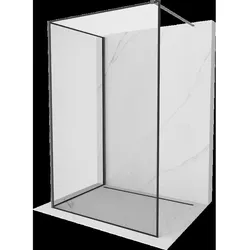 Mexen Kioto Walk-in Dusche 120 x 120 cm, schwarzes Muster, Gun Metal - 800-120-212-95-70-120