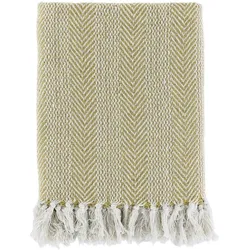 Chic Antique Plaid Decke Aix aus recycelter Baumwolle, honig