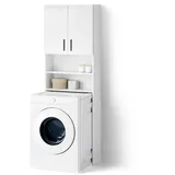 livinity Ronco Waschmaschinenschrank 64 x 190,5 cm Weiß Hochglanz Spanplatte