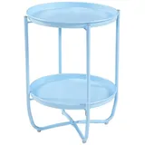 [en.casa] Tabletttisch Sandefjord Stahl 57,5x40 cm Himmelblau [en.casa]