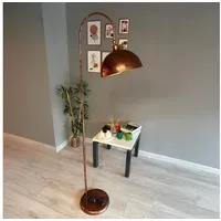 Bamyum Moderne Stehlampe aus Kupferfarbe Metall mit Beweglichem Kopfteil,
