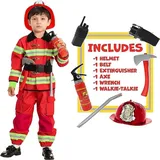 Spooktacular Creations Feuerwehr-Kostüm für Jungen, Größe S (5-7 Jahre)