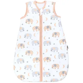 TupTam Baby Schlafsack 2.5 TOG – Warmer Winter Schlafsack Baby, OEKO-TEX, Ärmellos, Wattiert" Gr. 68, grau (elefant, mond), Schlafsäcke, L: 74cm, Obermaterial: 100% Baumwolle, Farbe: Elefant/Mond, Größe: 68-74 - 68-74