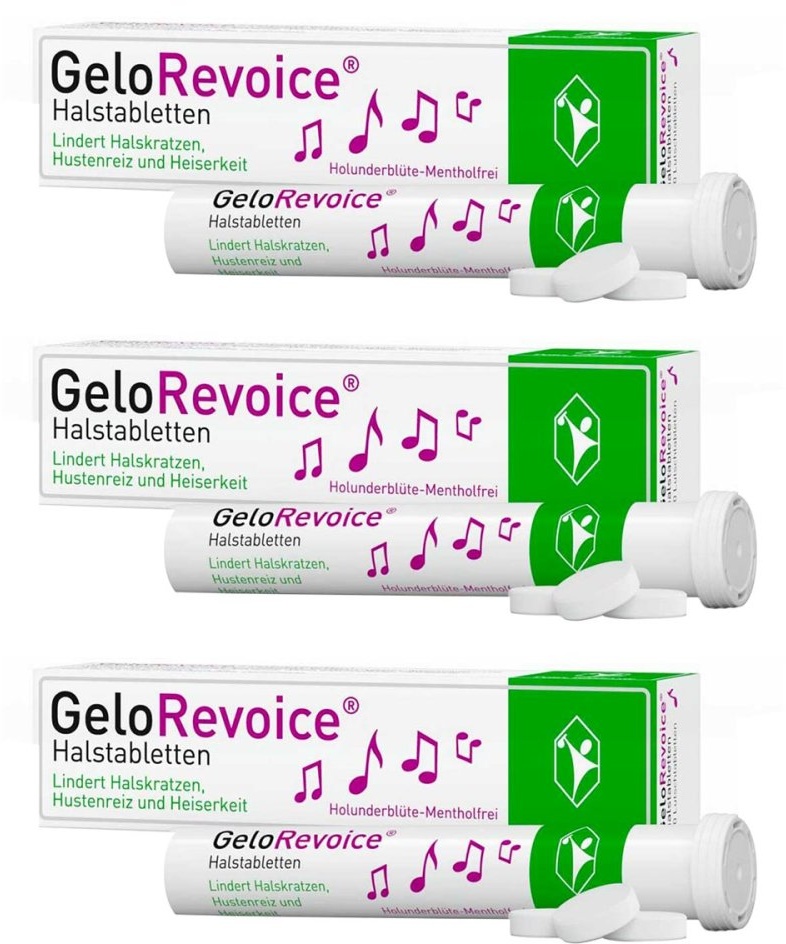 GeloRevoice Halstabletten Holunderblüte-Mentholfrei Lutschtablet