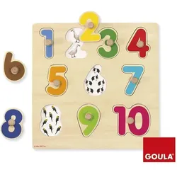 Goula Holzpuzzle Zahlen, 10-teilig Zahlenpuzzle