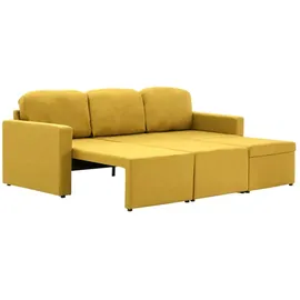 vidaXL Modulares 3-Sitzer-Schlafsofa Gelb Stoff