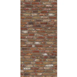 BREUER Badrückwand, Muster: Mauer-Optik, Aluminium-Verbundplatte - rot