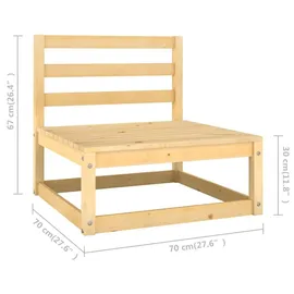 vidaXL Garten-Lounge-Set 6-tlg. Kiefer Massivholz beige/grau