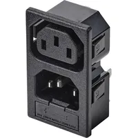 TRU Components TC-10088388 Kaltgeräte-Steckverbinder C13 Buchse, Einbau vertikal, Stecker,