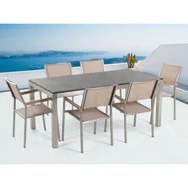 Beliani Grosseto Set 6-tlg. Beige/Schwarz