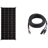 enjoy solar® Mono 180W 36V Monokristallin Solarmodul Solarpanel & enjoy solar 6mm2 3m Profi-Verbindungskabel Solarladeregler zu Solarmodul MC4-kompatibel Solarstecker Solarkabel