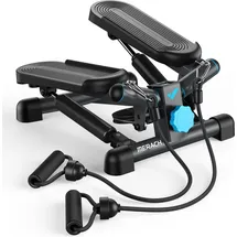 Merach Mini Stepper 2-in-1 mit LCD-Display – Widerstandsseilen bis 150 kg, Heimtrainer für Beine, Po & Arme, schwarz
