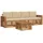 vidaXL Sofagarnitur mit Kissen Natur/Beige Massivholz Akazie