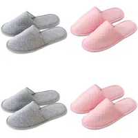 Teceyfeet Gästehausschuhe Set Waschbar,4 Paar Hausschuhe Set Filzpantoffeln Gästepantoffel Damen Rutschfest Samt Hausschuhe Bequeme Slippers Ideal für Gäste, Familie, Hotel, Reisen - 38/43 EU