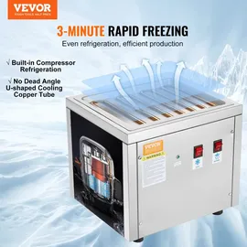 Vevor Maschine für frittierte Eisrollen, 28 x 24 x 2 cm Pfanne zum Frittieren von Eis, Eismaschine mit Kompressor und 2 Schabern, zur Herstellung von Eis, Gefrorenem Joghurt und Eisrollen