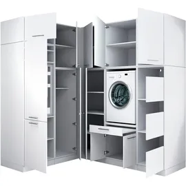laundreezy Mehrzweckschrank-Set 218 x 238 x 68 cm Weiß