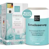 PURE ELLA ENTWÄSSERUNG Kapseln - 60 Brennesselkapseln bei Entwässerungskur, Vegan - Brennnessel, Magnesium, Rosskastanien, Weinreben - Natürlich, ohne chemisch starke Entwässerungstabletten