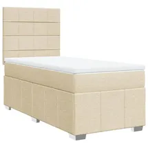 vidaXL Boxspringbett mit Matratze Creme 80x200 cm Stoff