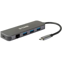 D-Link DUB-2334 5-In-1 USB-C Hub mit Gigabit-Ethernet/Stromversorgung