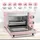 Woltu Minibackofen 10 Liter, 650 Watt Toasterofen, Kleiner elektrischer Backofen, 100-230 °C, 60 Min, Ober- und Unterhitze, mit Backblech Grillrost Entnahmegriff, Rosa