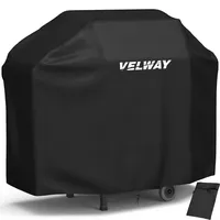 Velway Grill Abdeckhaube Gasgrill Grillabdeckung Regendicht BBQ Abdeckung Cover Schutzhülle Haube Staubdicht Grill Abdeckplane Grillschutz (147x61x117cm) —Schwarz