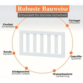 ALAVYA HOME Kinderbett TITAN 140 x 200 cm Buche massiv weiß