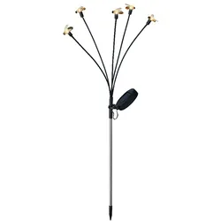 Lumineo Solar Stabbeleuchtung Outdoor 70cm 5 Bienen LEDs Kunststoff Solarleuchte Garten Stablampe Gartenleuchte Solarlampen Wegeleuchte Gartendeko Warmweiß