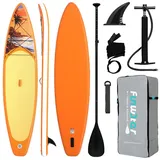 FunWater Stand up paddle Board, SUP Board Set, Stand up Paddle Board,SUP paddle Board,Handpumpe,350x83x15cm, bis150kg - Orange