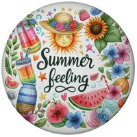 Speecheese Sonne und Sommer Magnet rund mit Spruch Summer