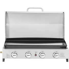 Habitat et Jardin Gas-Plancha mit 4 Brennern und Deckel 10 kW Grau